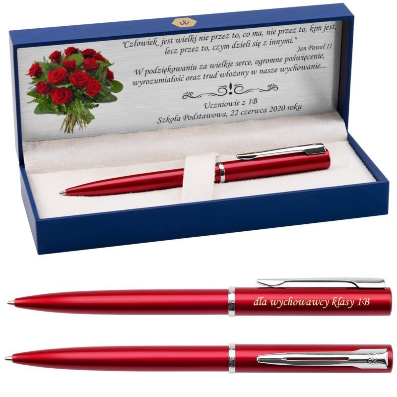 Prezent na koniec roku: długopis Waterman Allure czerwony CT z grawerem