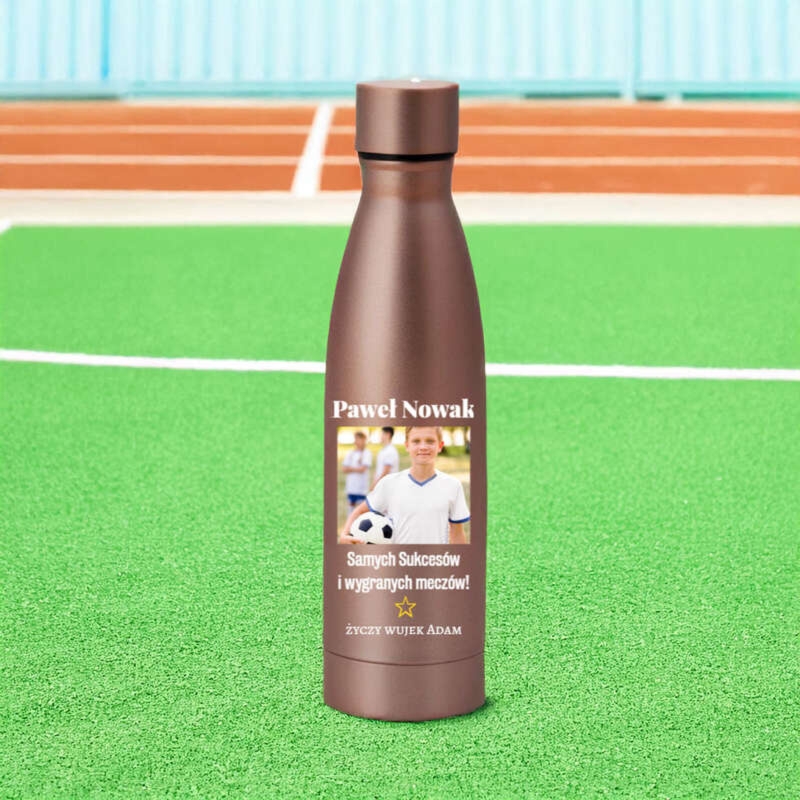 Personalizowana butelka termiczna 500 ml dla sportowca z nadrukiem UV