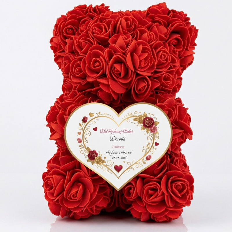 Personalizowany miś z róż dla Babci – bukiet, który nigdy nie zwiędnie