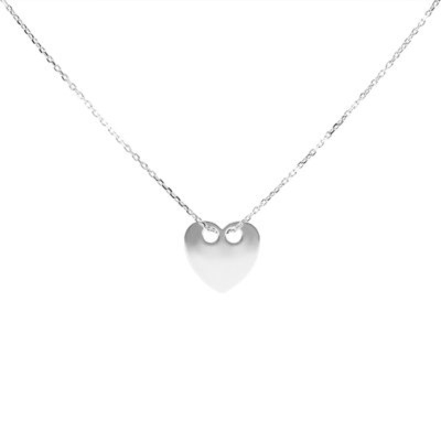 Prezent na rocznicę: srebrny naszyjnik serce pr. 925 bez graweru