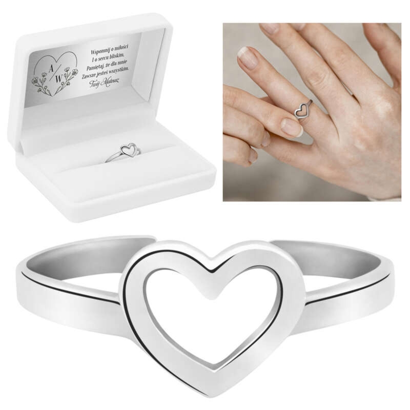 Srebrny pierścionek pr. 925 serduszko – elegancja w subtelnej formie