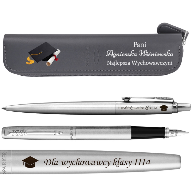 Zestaw na Dzień Nauczyciela Parker Jotter CT z grawerem i etui UV