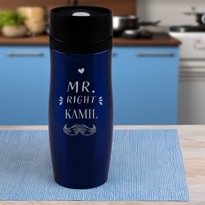 Kubek termiczny Mr. Right dla chłopaka lub męża z grawerem