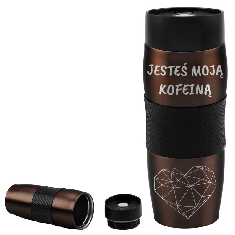 Na Dzień Matki kubek termiczny ciemno-brązowy z grawerem