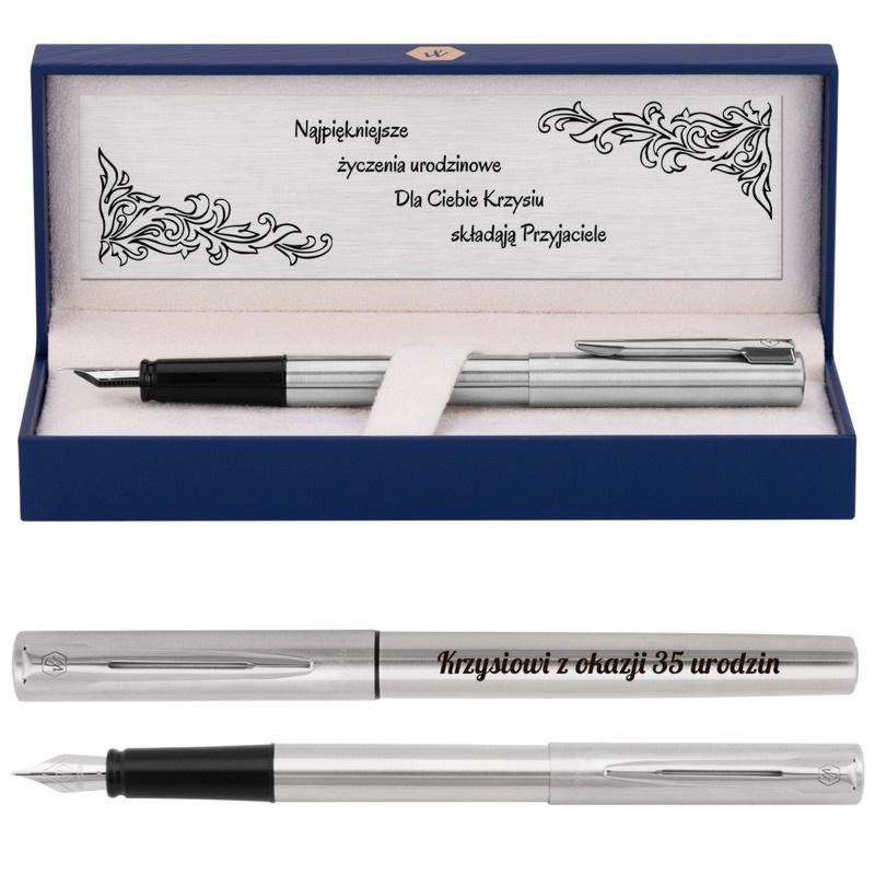 Pióro wieczne Waterman Graduate srebrne na podziękowanie z grawerem