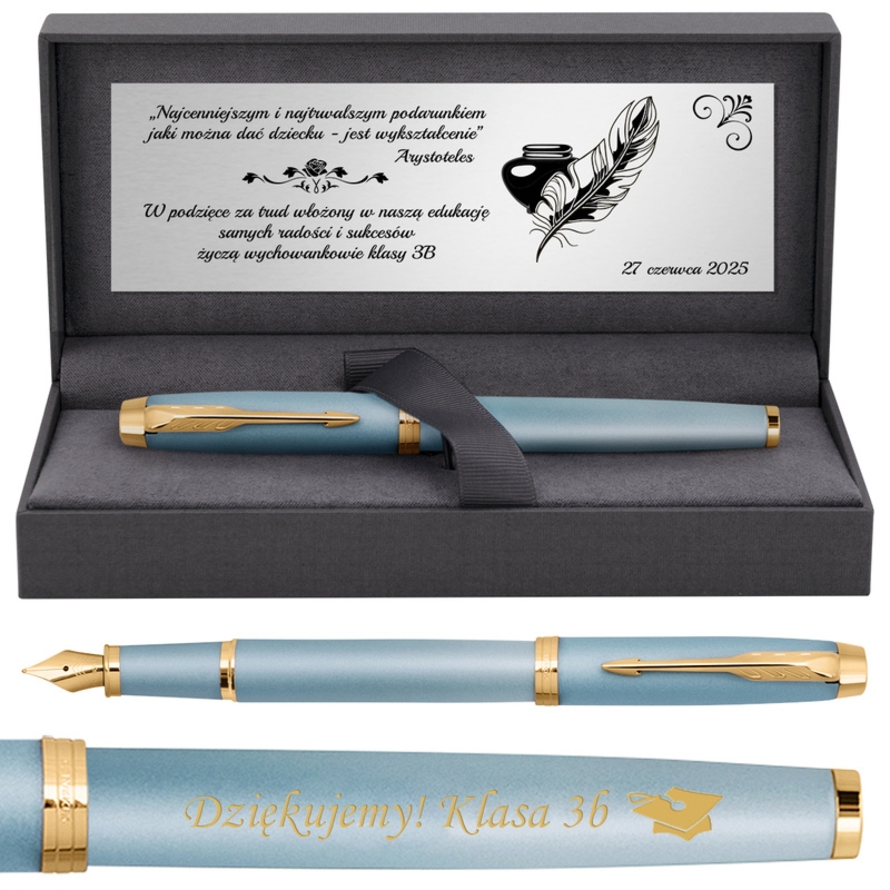 Pióro wieczne Parker IM Turquoise Green GT – z grawerem