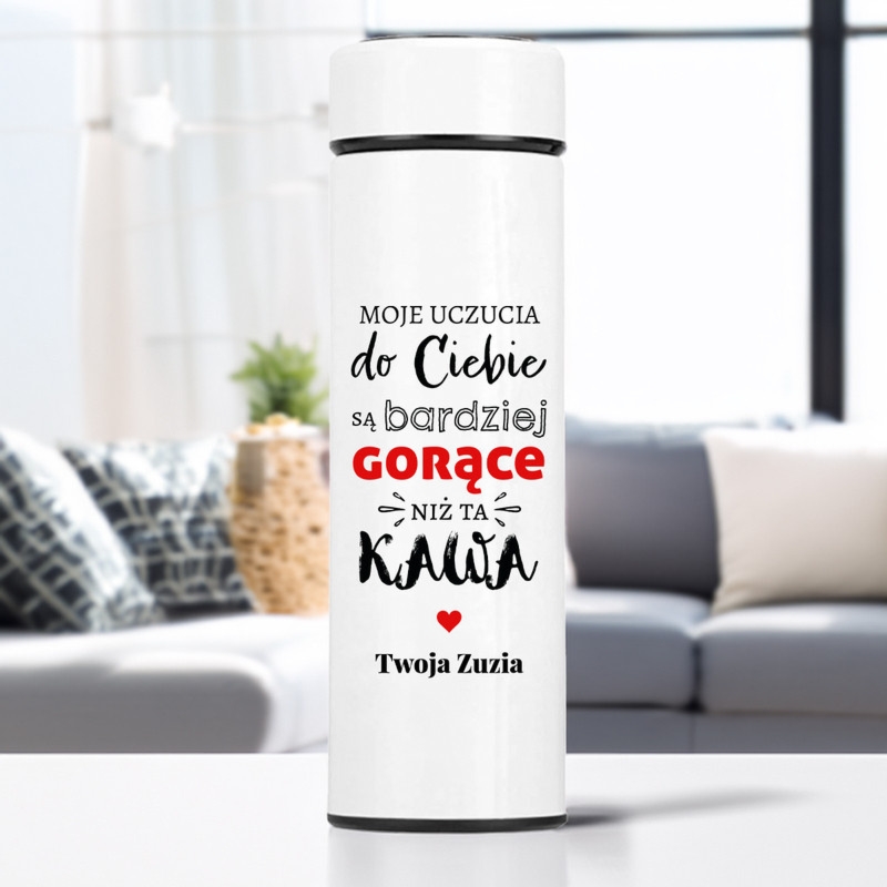 Walentynkowy kubek termiczny z wyświetlaczem LED i nadrukiem UV