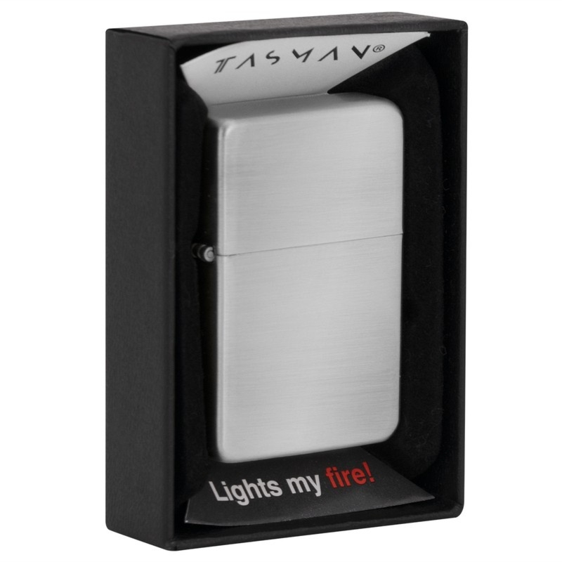 Zapalniczka benzynowa Tasman Srebrny Metal Windproof w pudełku