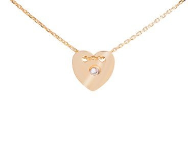 Na walentynki pozłacany naszyjnik serce z cyrkonią srebro 925