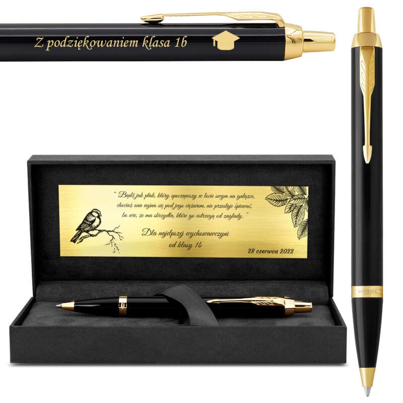 Długopis Parker IM Black GT czarny 23K z grawerem w etui