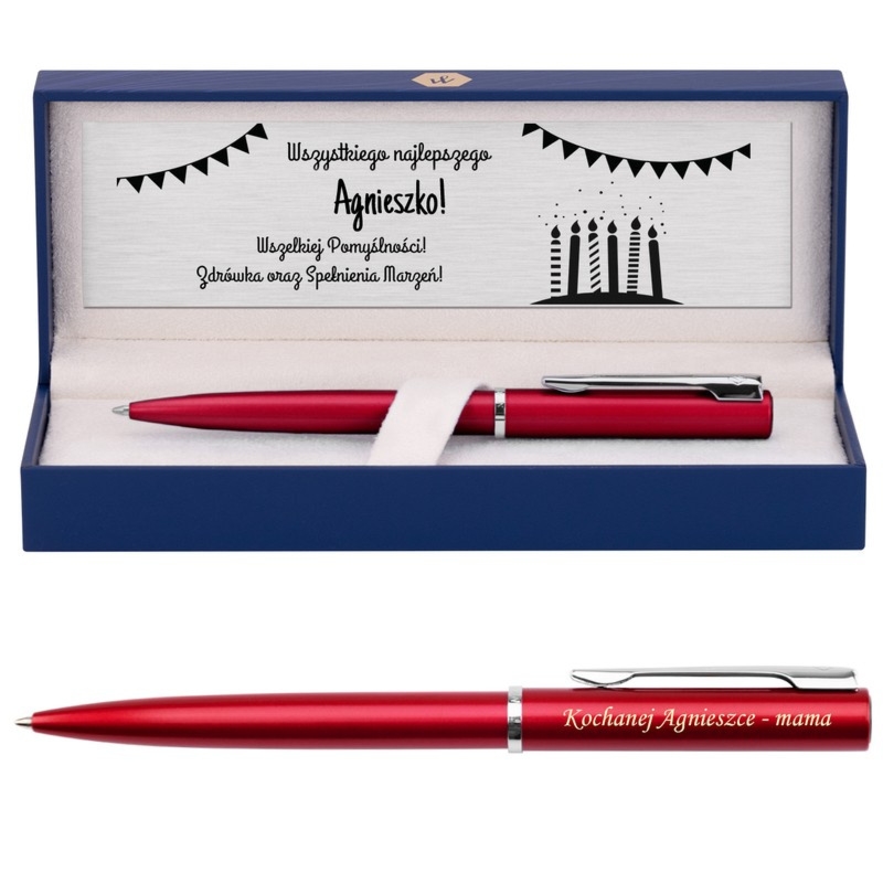 Prezent na rocznicę: Długopis Waterman Allure czerwony z grawerem