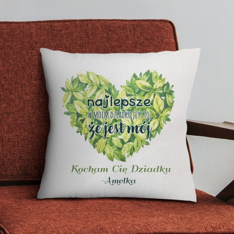 Dzień Dziadka: poduszka z satynową poszewką personalizowana
