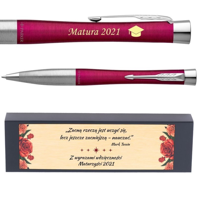 Długopis Parker Urban Twist CT magenta z grawerem i tabliczką