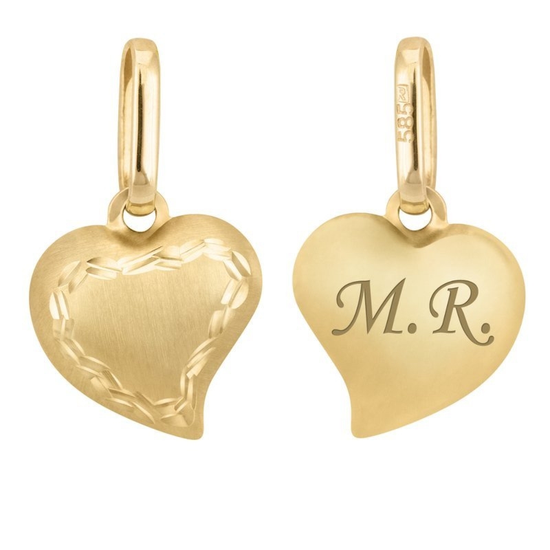 Prezent: złoty wisiorek serce pr. 585 z indywidualnym grawerem