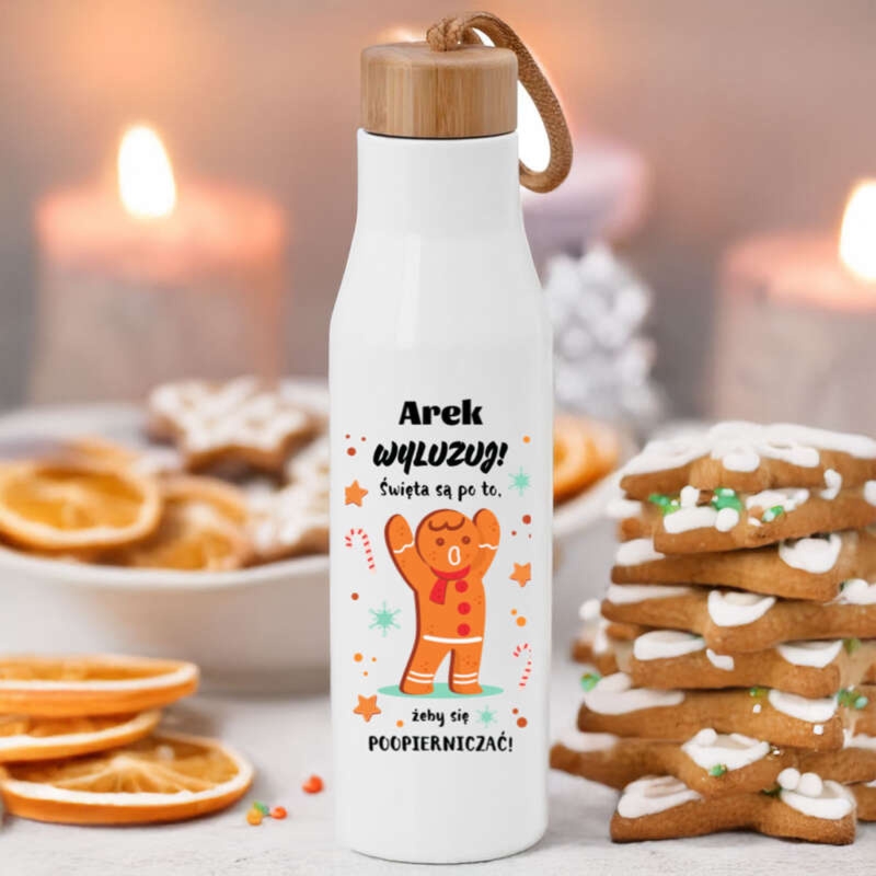 Butelka próżniowa 500 ml z nadrukiem UV na prezent dla niego