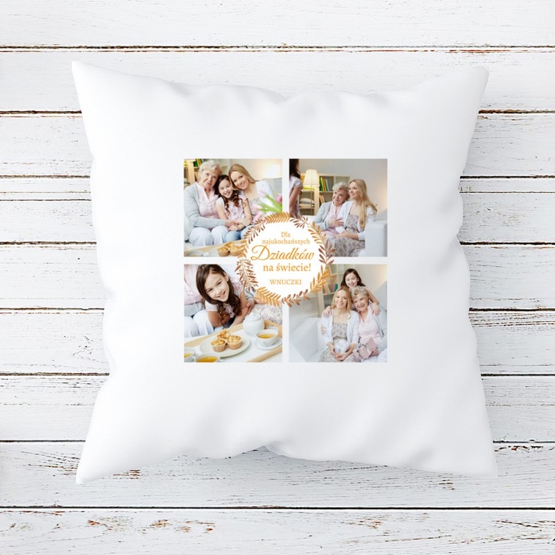 Poduszka Najukochańsi Dziadkowie na Dzień Babci i Dziadka z personalizacją