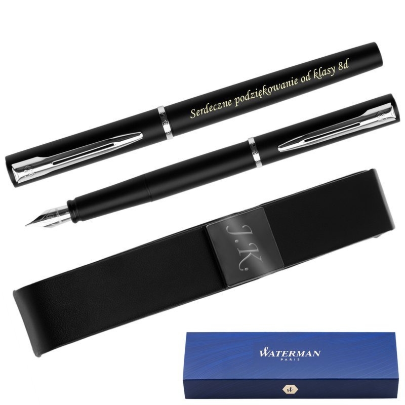 Pióro wieczne Waterman Allure Czarny Mat CT z grawerem i etui