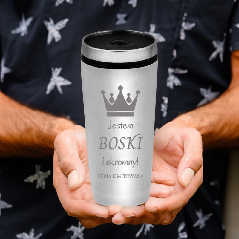 Walentynkowy kubek termiczny stalowy z grawerem laserowym
