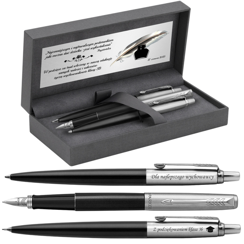 Zestaw Parker Jotter Bond Street Black CT 3w1 z grawerem