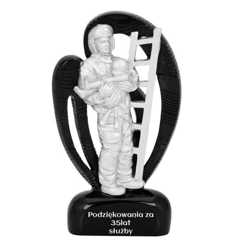 Statuetka strażak na zakończenie służby z własnym grawerem
