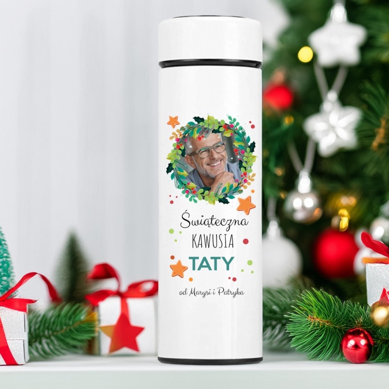 Kubek termiczny na Święta z LED i nadrukiem UV z personalizacją