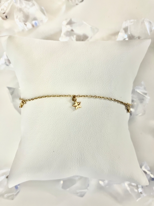 Złota bransoletka z gwiazdkami próba 333 z cechą probierczą