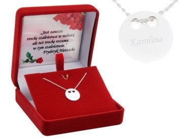 Naszyjnik celebrytka srebro pr. 925 z grawerem i dedykacją