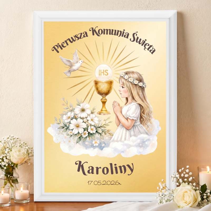 Podziękowanie dla Chrzestnych – Komunia Święta (Personalizowane ze zdjęciem)