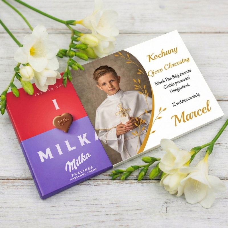 Czekoladki Milka 110 g na urodziny z personalizacją obwoluty