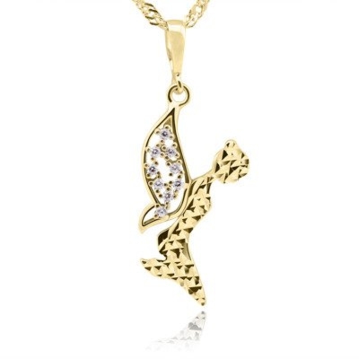 Na walentynki: Złoty wisiorek Elf z cyrkoniami pr. 333