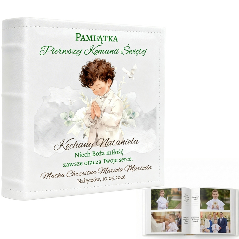Komunijny album na zdjęcia Pamiątka I Komunii Świętej z nadrukiem