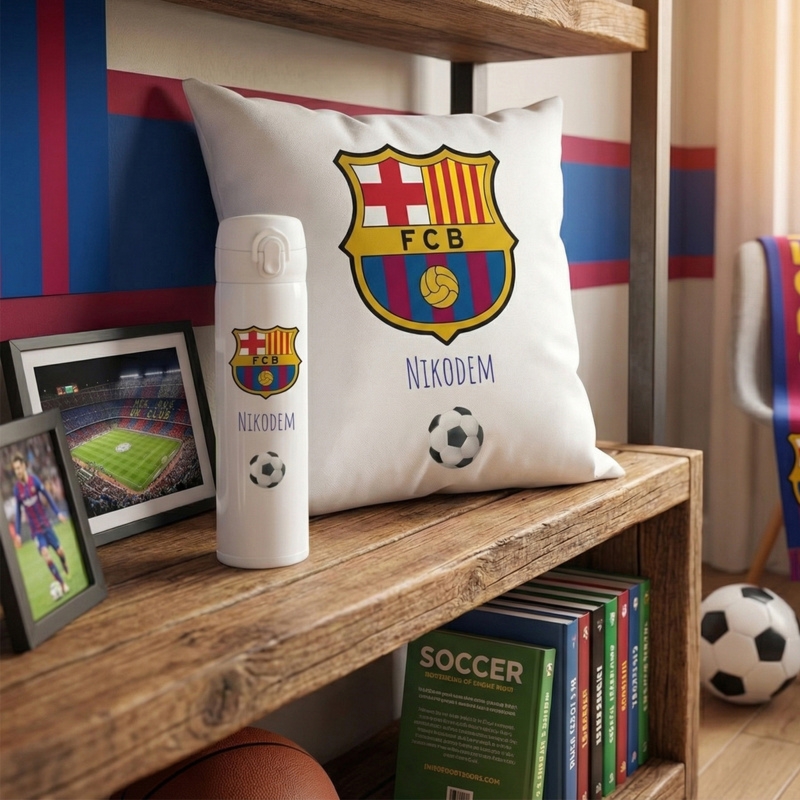 Zestaw kibica FC Barcelony z personalizacją imienia dziecka