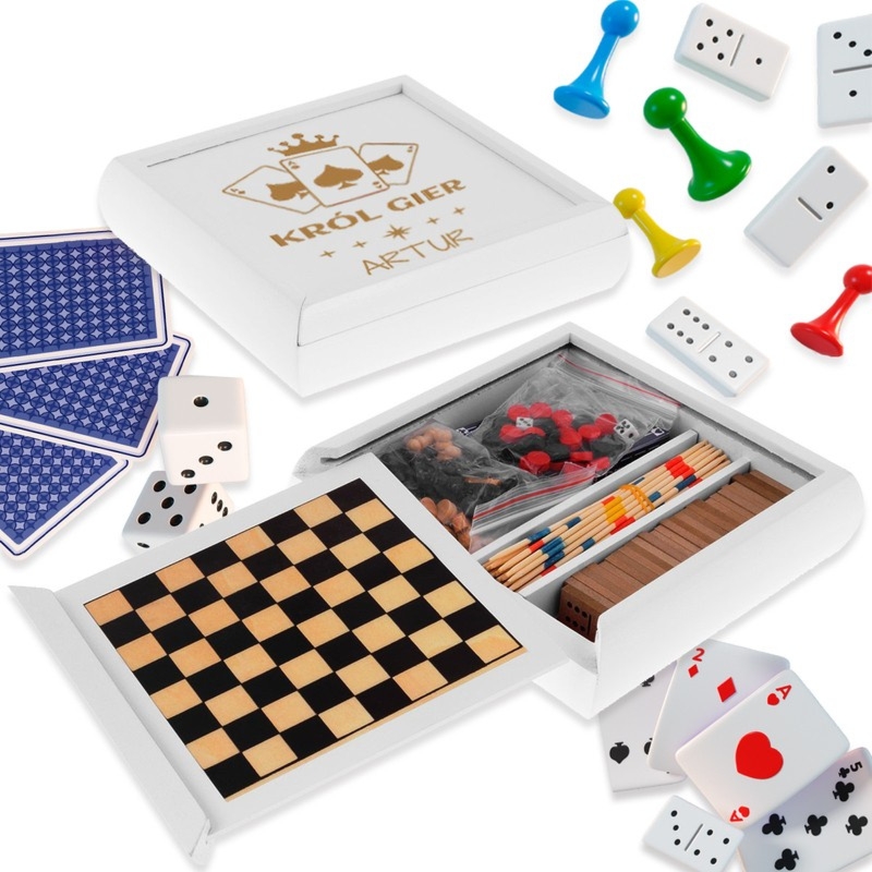 Zestaw gier 5 w 1 prezent na urodziny z Grawerem