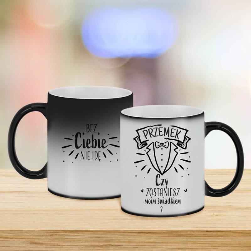Prośba o świadkowanie – magiczny kubek błyszczący Personalizacja