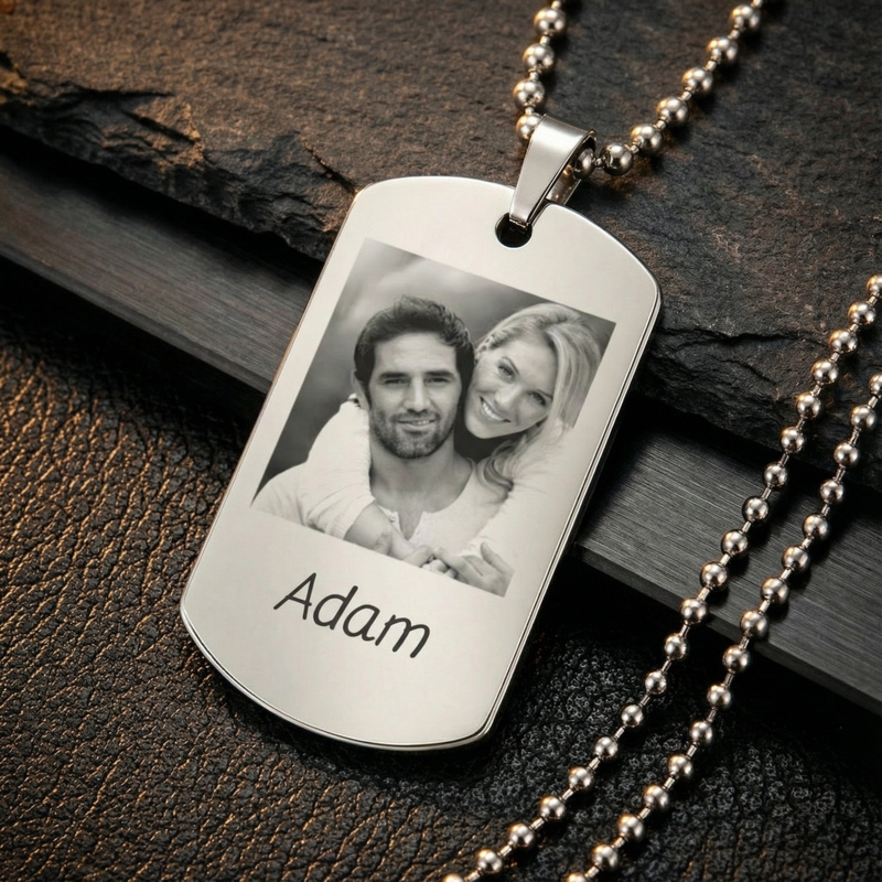 Nieśmiertelnik premium ze stali szlachetnej z grawerem dwustronnym