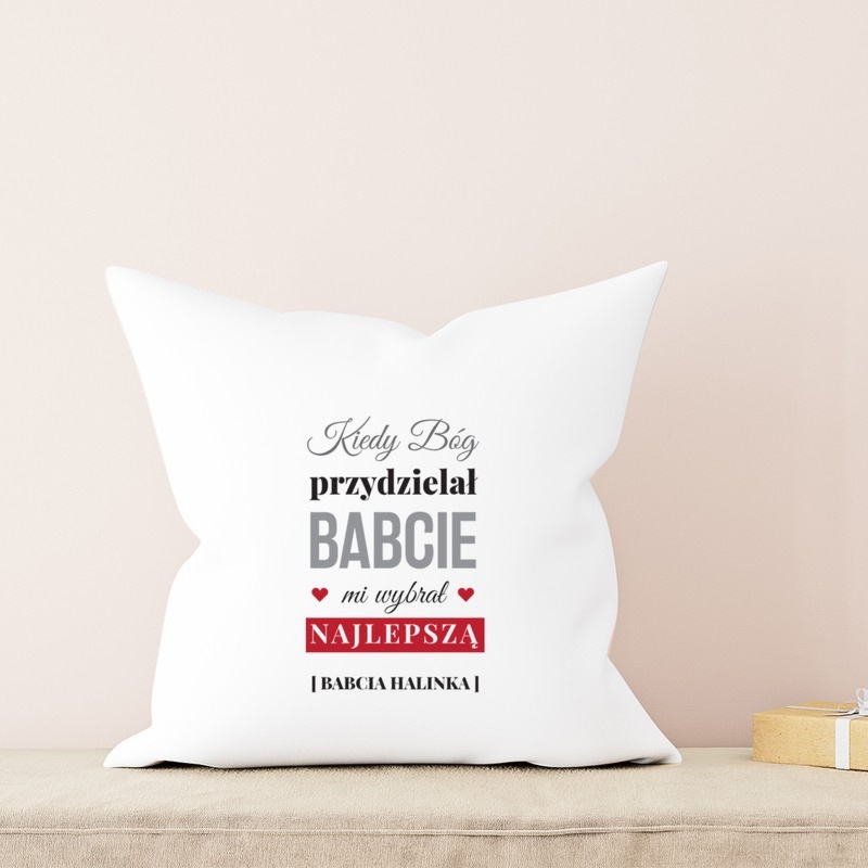 Dzień Babci Poduszka Najlepsza Babcia Mat z imieniem i dedykacją