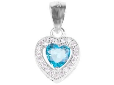 Srebrna zawieszka serce 925 z cyrkoniami na urodziny i imieniny