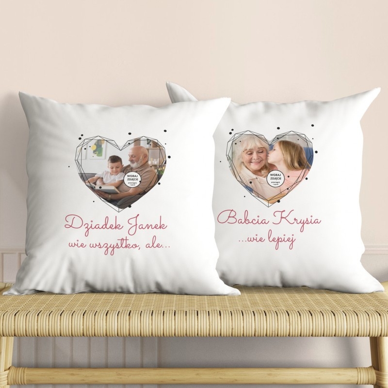 Dzień Babci i Dziadka: zestaw 2 poduszek z personalizacją