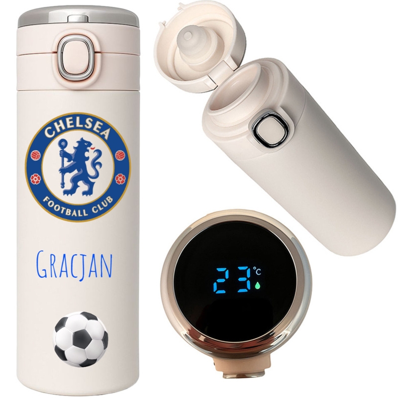 Personalizowany kubek termiczny Chelsea 420 ml z LED i nadrukiem UV