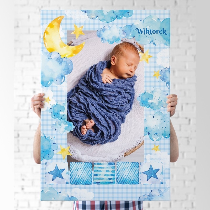 Image of Obraz dla chłopca niebieskie chmury 40 x 60 cm