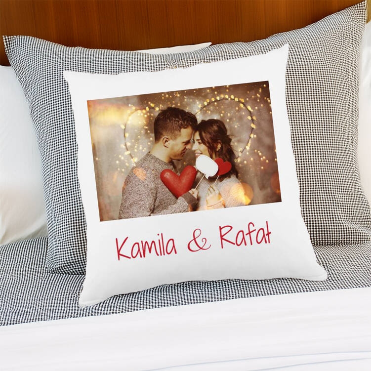 Walentynki Foto poduszka jasiek z nadrukiem i dedykacją