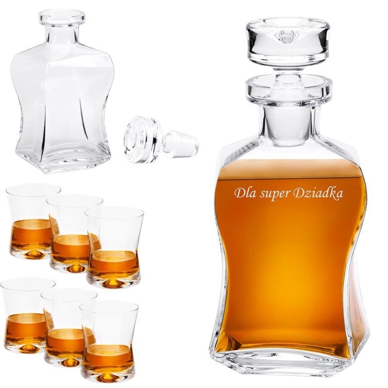 Image of Komplet do whisky 7-częściowy Karafka i szklanki Prezent z Grawerem