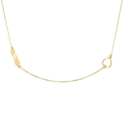 Prezent na rocznicę: pozłacany naszyjnik pr. 925 serduszko i blaszka