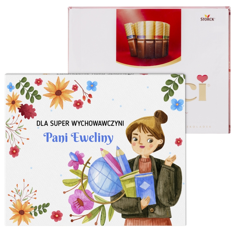 Merci z personalizacją nauczyciela słodki prezent z podziękowaniem od klasy