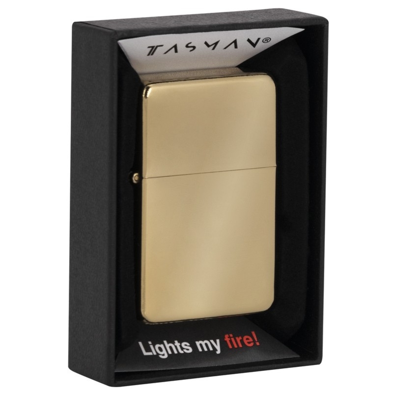Zapalniczka benzynowa Tasman Złoty Połysk Windproof w pudełku