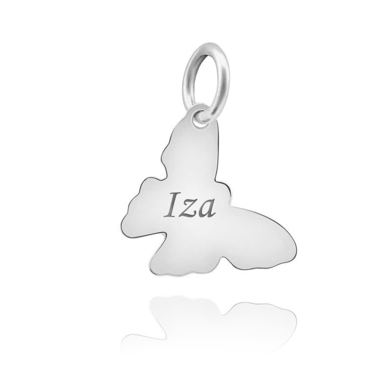 Srebrny wisiorek motylek próby 925 z grawerem jednostronnym