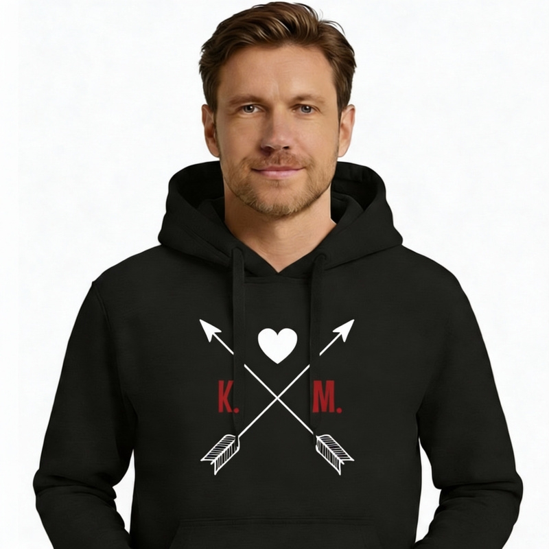 Bluza walentynkowa z nadrukiem strzał i inicjałów