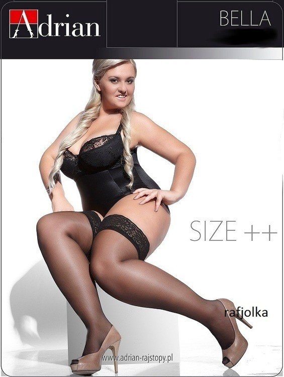 Pończochy bella samonośne size ++    czarny