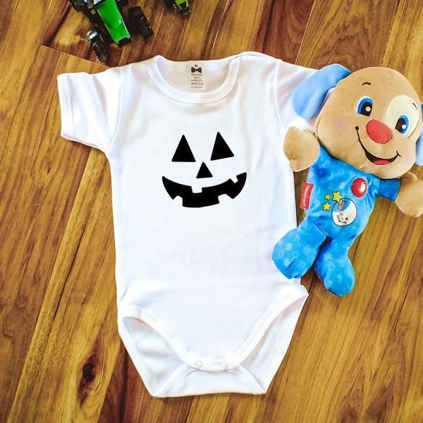 Body krótki rękaw na halloween pumpkin moocha białe
