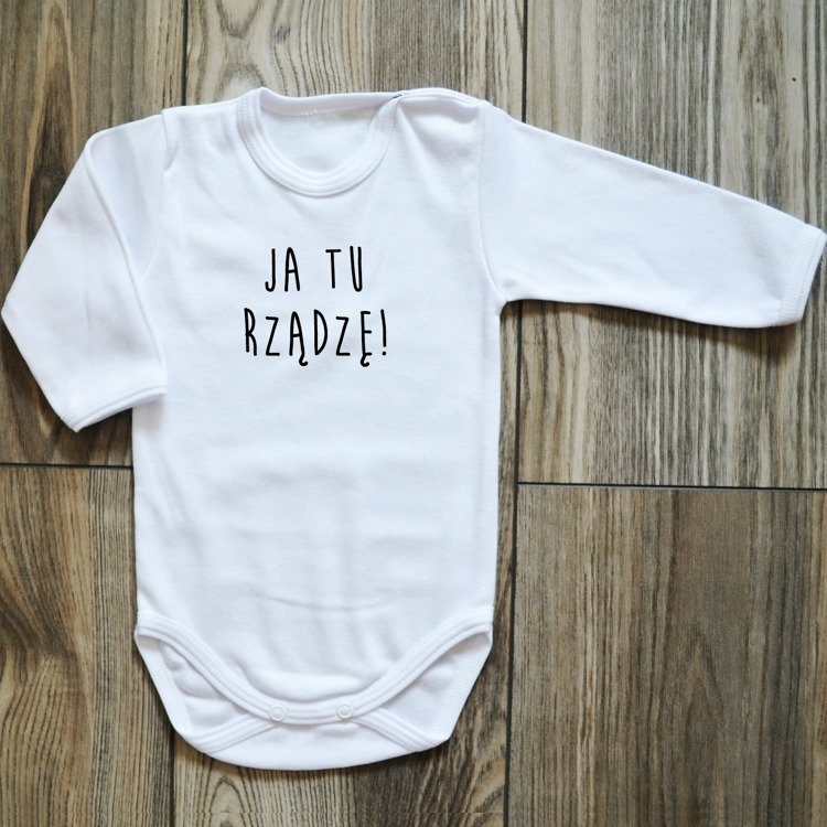 Body długi rękaw ja tu rządzę! moocha białe